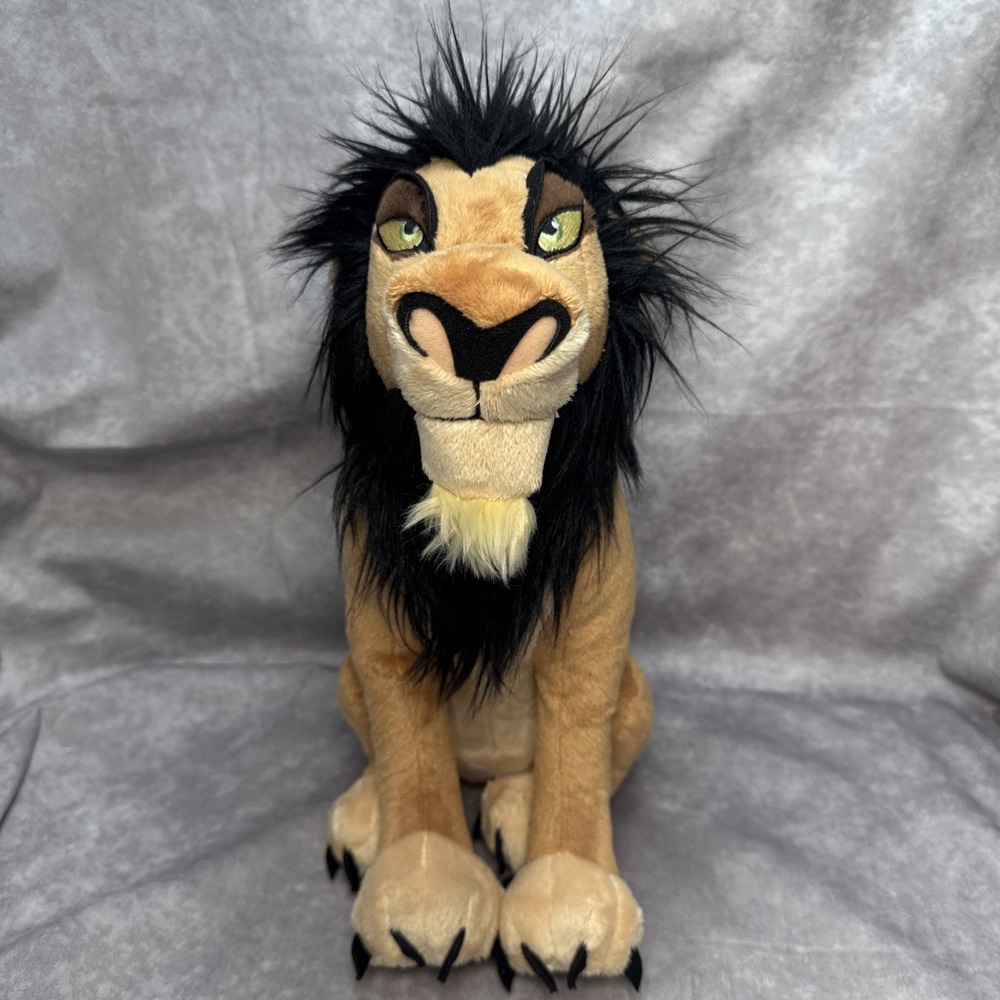 Disney Store Scar Plush 14" The Lion King Villain Stuffed Toy Excellent Cond